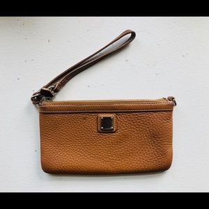 Leather Dooney and Bourke Brown Wristlet Wallet